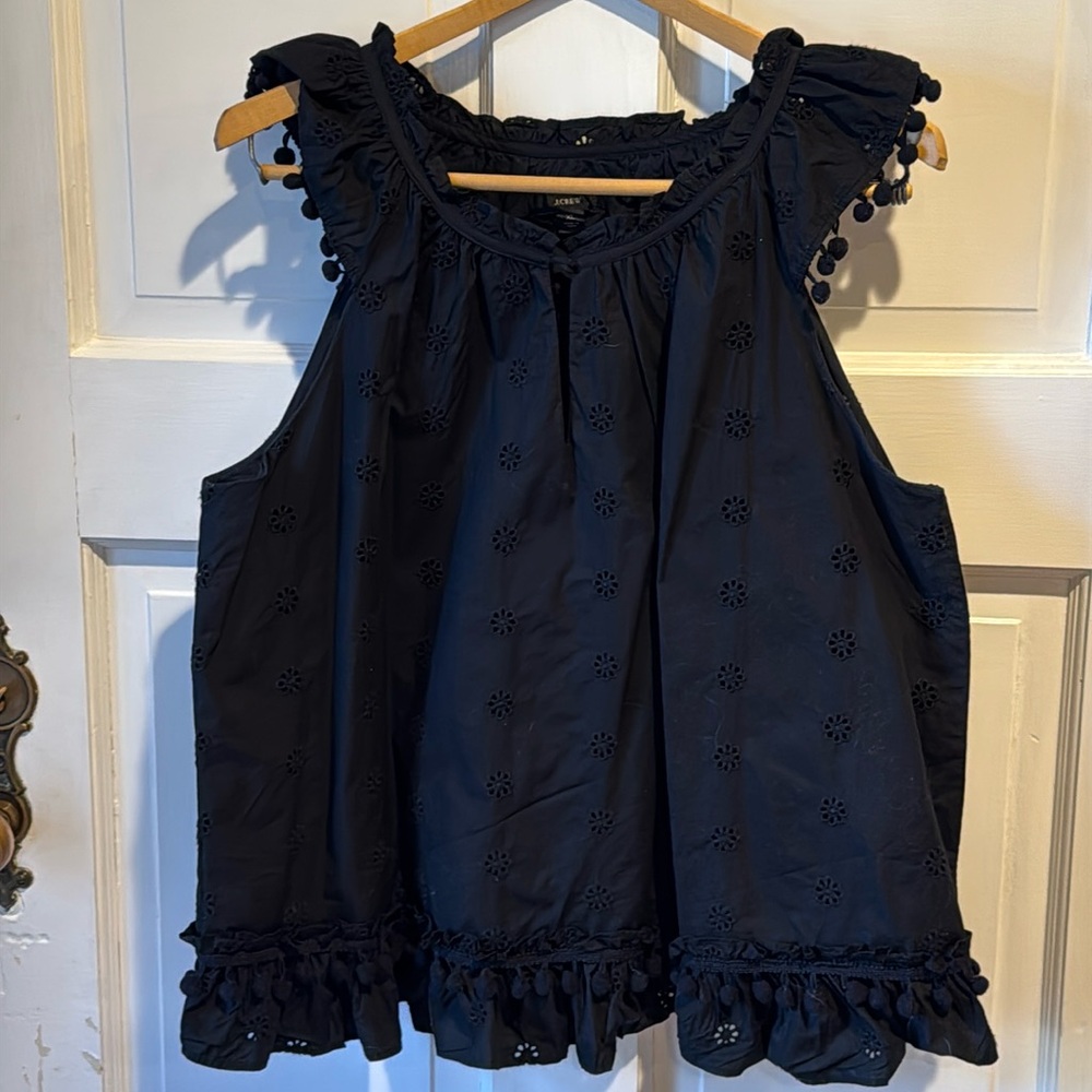 J Crew Cotton eyelet blouse.